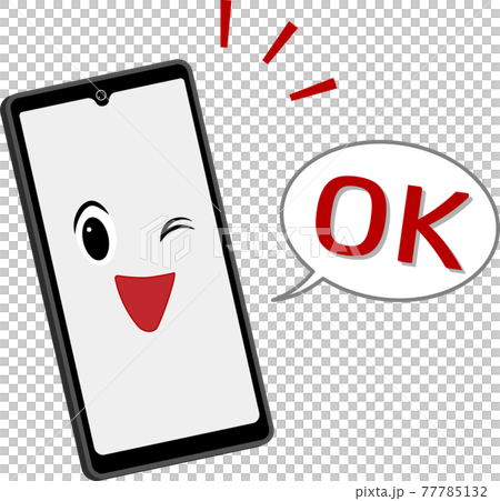 OKというスマートフォンのイラスト OKというスマートフォンのイラスト 77785132