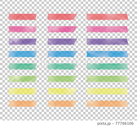 パステルカラーのマスキングテープ 水彩風のイラスト素材