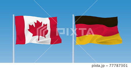 ドイツとカナダの国旗のイラスト素材