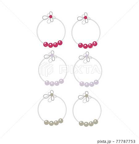 3種類のピアス イヤリングのイラスト素材