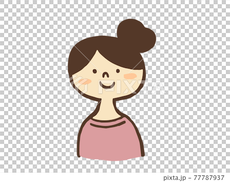 かわいい人物 女性 ママ ファミリー/手書きイラスト素材 かわいい人物 女性 ママ ファミリー/手書きイラスト素材 77787937