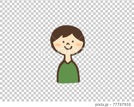 かわいい人物　子ども　男の子　ファミリー／手書きイラスト素材 77787938