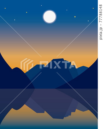 ブライエス湖　lago　di　braies　イタリア　italia　夕景 77788148