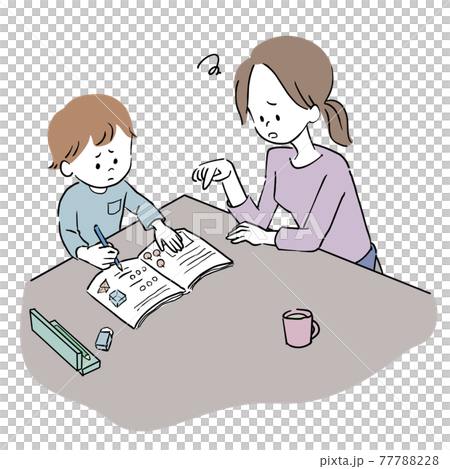 Hand-painted style living room learning parent and child Hand-painted style living room learning parent and child 77788228