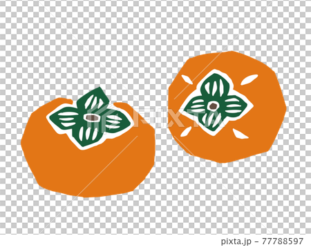 柿 レトロなイラスト 柿 レトロなイラスト 77788597