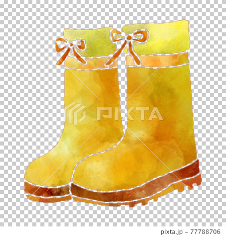 水彩風長靴イラストのイラスト素材