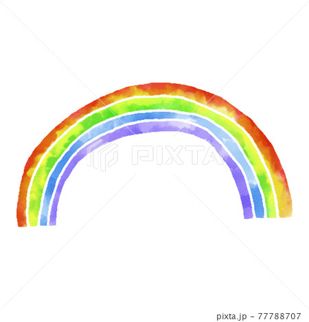水彩風虹のイラストのイラスト素材