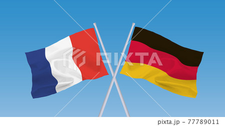 ドイツとフランスの国旗のイラスト素材