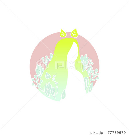 Icon of girl with floral ears on the top of head Icon of girl with floral ears on the top of head 77789679