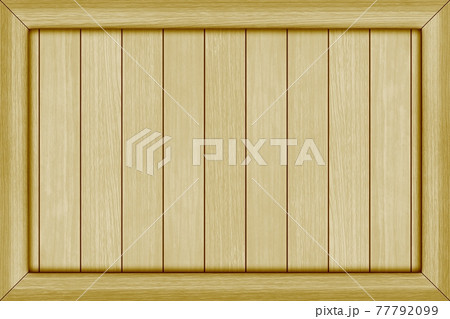 木が重なった茶色の木製フレームのイラスト素材