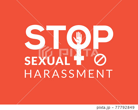 Sexual harassment violence stop poster. Sexual harassment assault woman concept 77792849