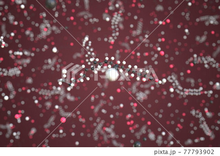 Linolenic acid molecule, scientific molecular model, 3d rendering Linolenic acid molecule, scientific molecular model, 3d rendering 77793902