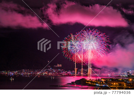 (長野県)諏訪湖祭湖上花火大会 (長野県)諏訪湖祭湖上花火大会 77794036