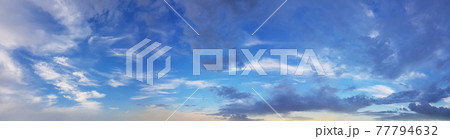 Sky with colorful clouds. Beautiful sky panorama 77794632