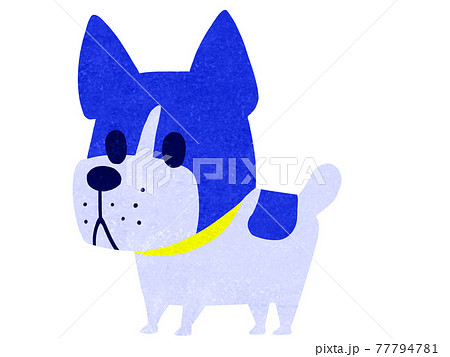 カートゥーンタッチのフレンチブルドック犬のイラストのイラスト素材