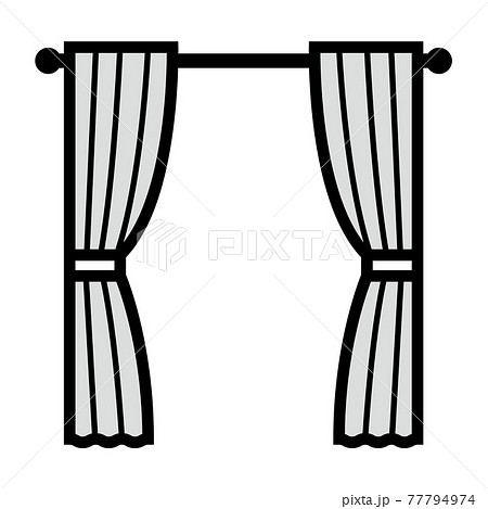家具アイコン カーテンのイラスト素材