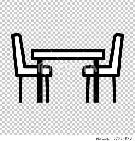 家具アイコン　ダイニングセット 77794979