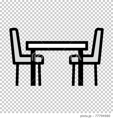 家具アイコン　ダイニングセット 77794980
