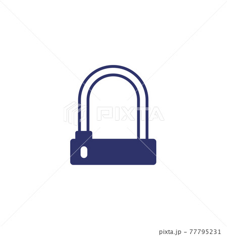 Bike U-Lock icon on white, vector outline 77795231