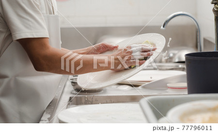 Man washing dish Man washing dish 77796011