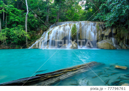 Waterfall level 2, Erawan National Park, Kanchanaburi, Thailand 77796761