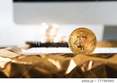 Crypto coins on the desk,conceptual image for crypto currency Crypto coins on the desk,conceptual image for crypto currency 77796860