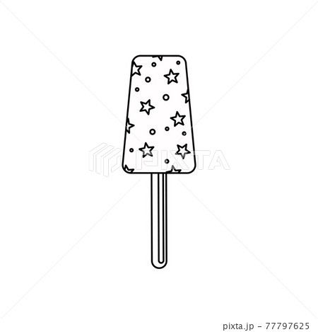 Ice cream outline vector illustration. Icon. Coloring book. 77797625