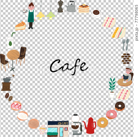 カフェアイコン丸フレームアクリル画文字有 77798065
