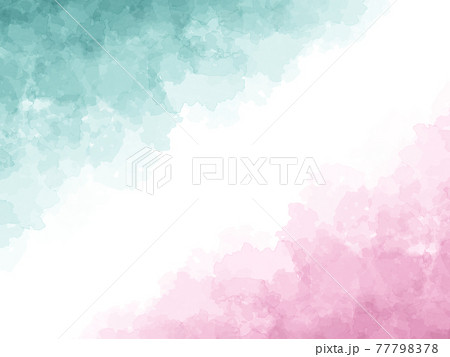 背景素材 和風 青とピンクの水彩背景のイラスト素材