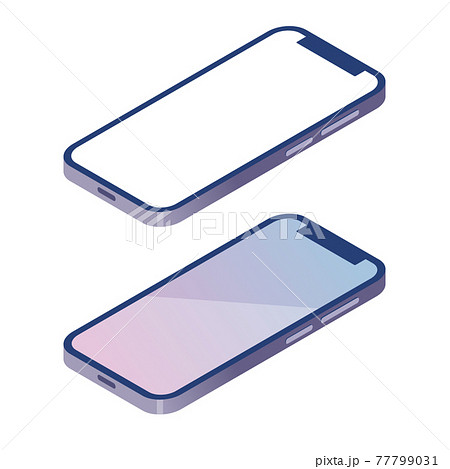スマートフォン アイソメトリック 立体 ポリゴン パープル スマートフォン アイソメトリック 立体 ポリゴン パープル 77799031