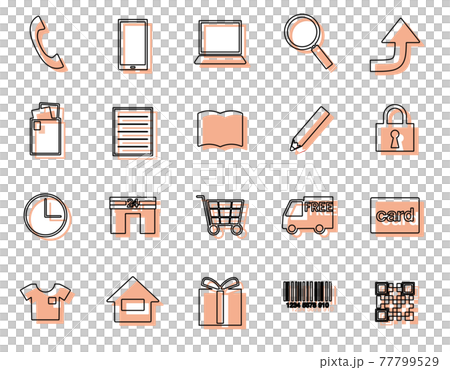 Icon set 01_33 (Red icon set that can be used for shops, mail orders, and shopping) 77799529