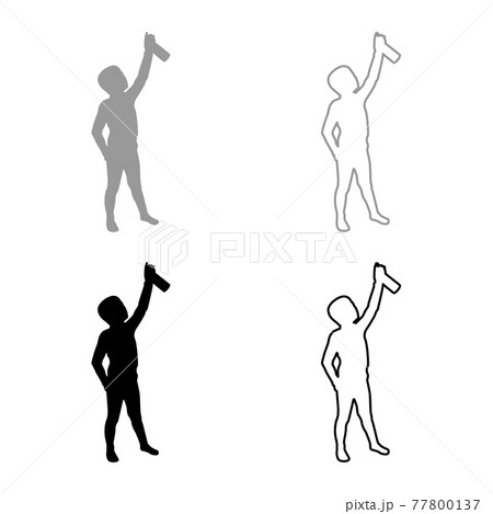 Boy using water sprayed in up Small kid watering Boy using water sprayed in up Small kid watering 77800137