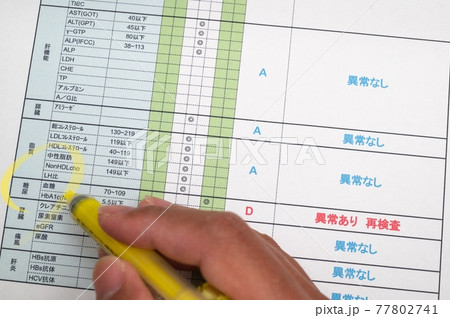 健康診断結果チェック 健康診断結果チェック 77802741