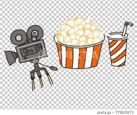 Popcorn And Projector Movie Image Illustration Stock Illustration