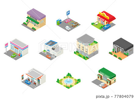 アイソメトリック 地図などに使えるイラスト 02 アイソメトリック 地図などに使えるイラスト 02 77804079