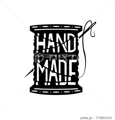 Hand made. Logo on a white isolated background. Icon. Vector. 77804101