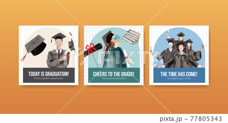 Banner template with class of 2021 concept,watercolor style Banner template with class of 2021 concept,watercolor style 77805343