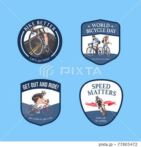 Logo design with world bicycle day concept,watercolor style Logo design with world bicycle day concept,watercolor style 77805472