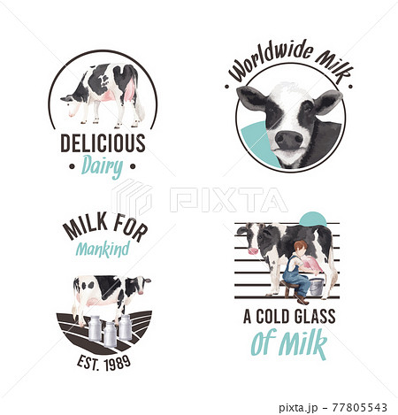 Logo design with world milk day concept,watercolor style Logo design with world milk day concept,watercolor style 77805543