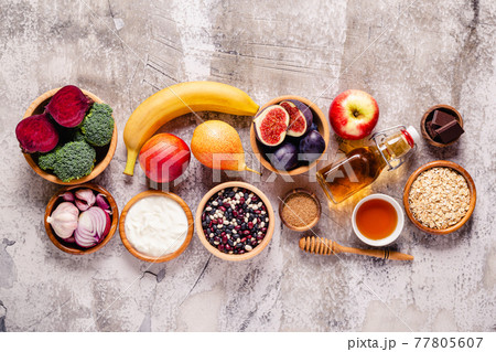 Products for healthy bowel. Natural food for gut. 77805607