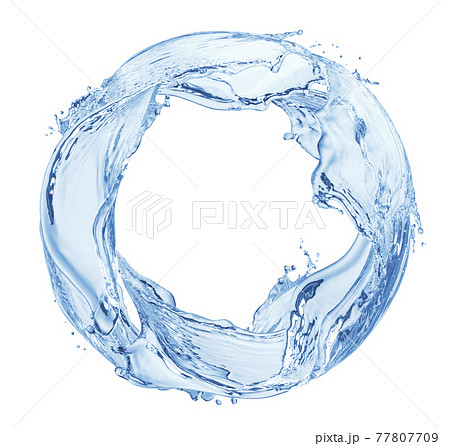Circle water splash isolated on white background Circle water splash isolated on white background 77807709