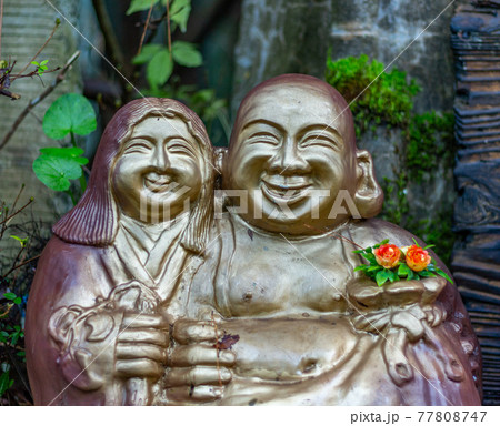 Statues of Tougoro and his wife, Kanazawa, Japan. Statues of Tougoro and his wife, Kanazawa, Japan. 77808747