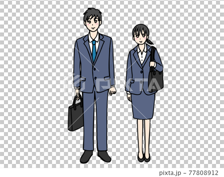 Full-body image of young men and women in recruitment suits 77808912