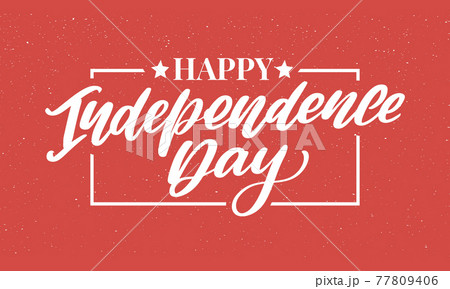 4th of july independence day lettering background 77809406