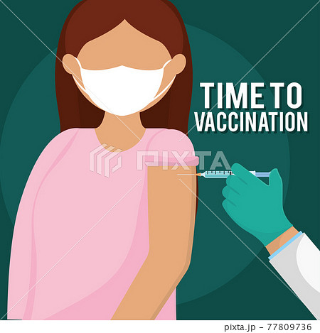 Woman getting vaccinated Time to vaccination 77809736