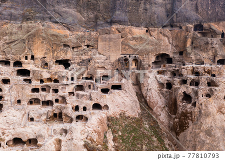 Rock-hewn caves of ancient monastic complex of Vardzia 77810793