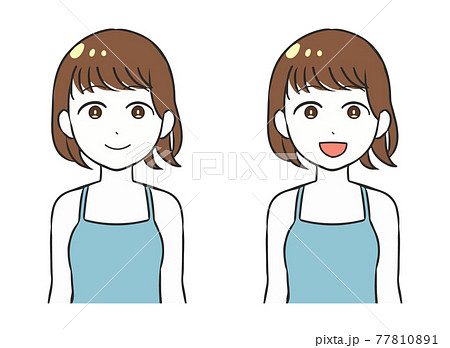 ノースリーブの女性 上半身のイラスト素材