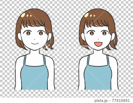 ノースリーブの女性 上半身のイラスト素材