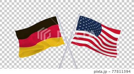 ドイツとアメリカの国旗のイラスト素材