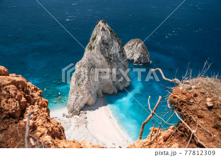 Mizithres cliff rock in Zakynthos Ionian island, Greece Mizithres cliff rock in Zakynthos Ionian island, Greece 77812309